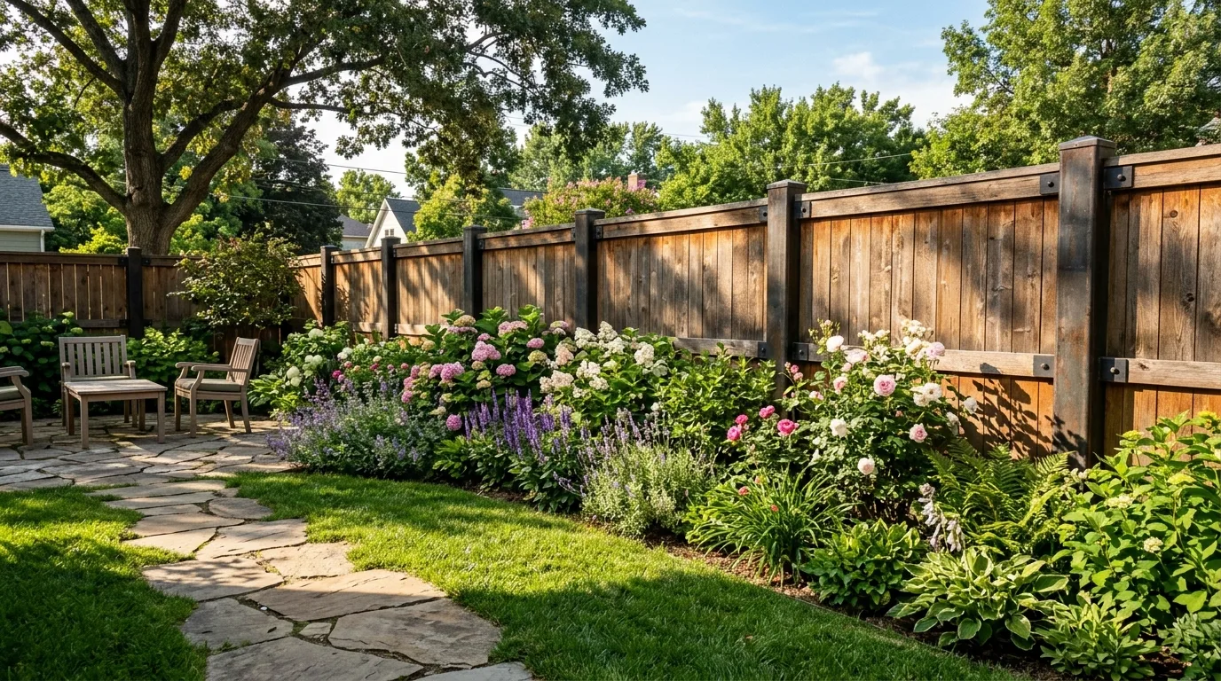Sturdy Metal and Wood Fence Panels
